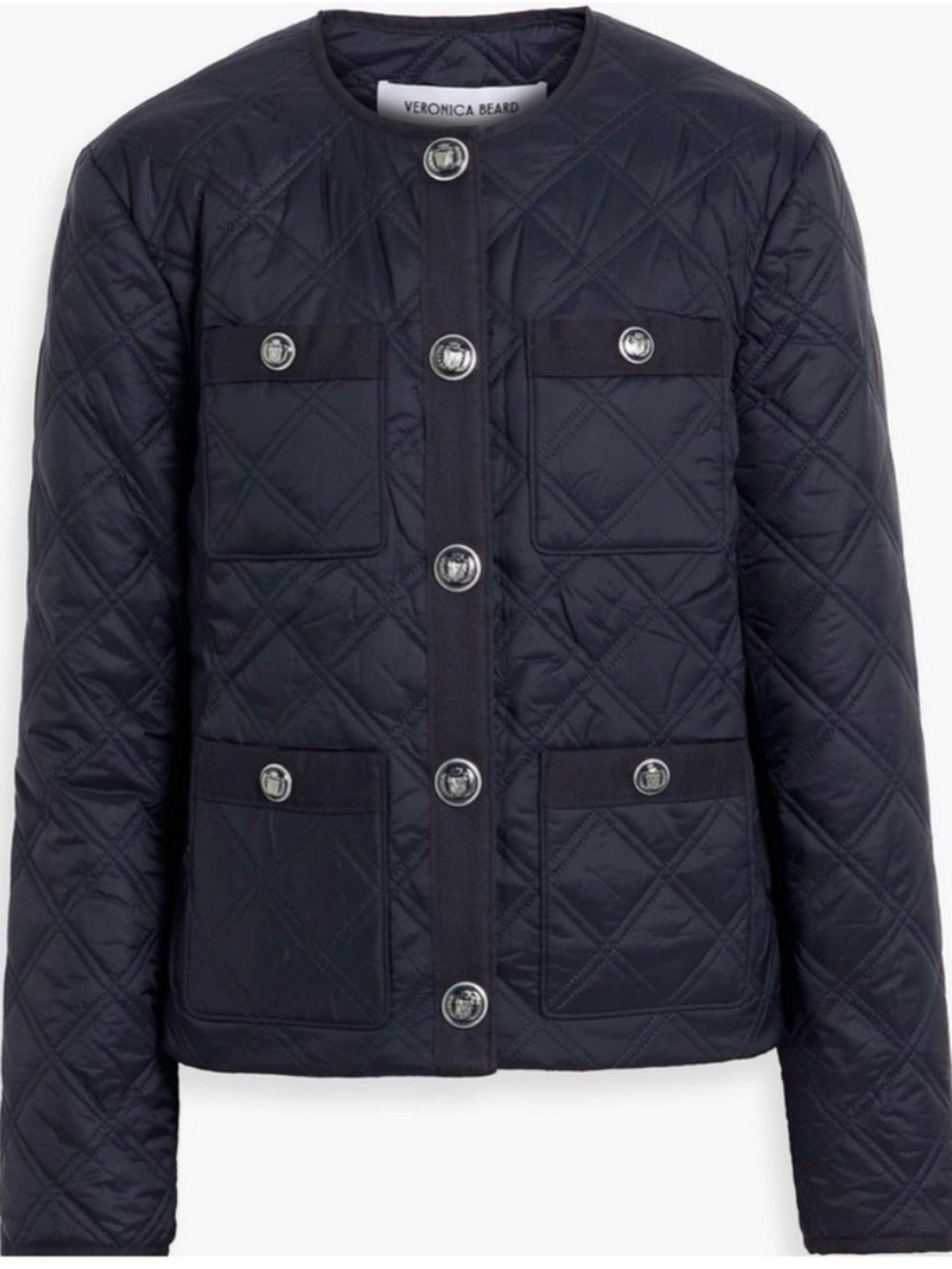 Veronica Beard Shalia Quilted Navy Jacket Small
